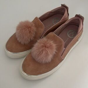 Wishbone Collection Pink Slip-On Sneakers with Pom Pom Size 4